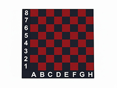 10-02-Kauçuk Karo Bahçe Satrancı Oyun Takımı(Standart Seri /Siyah-Bordo)